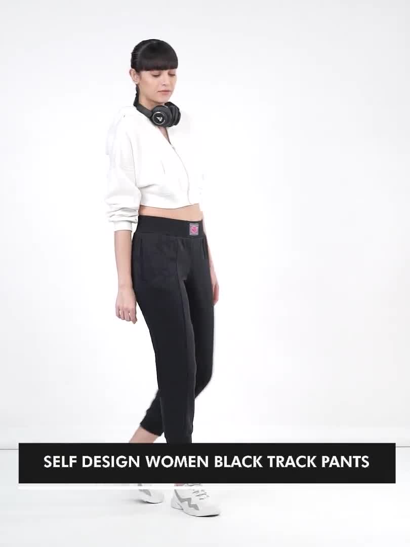 NIKE Self Design Women Black Track Pants - Buy NIKE Self Design