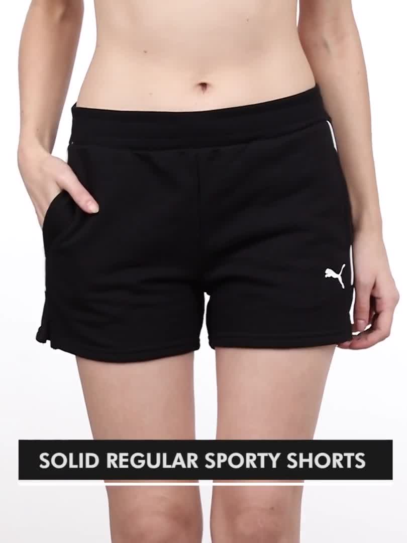 PUMA Solid Women Black Sports Shorts - Buy PUMA Solid Women Black Sports  Shorts Online at Best Prices in India
