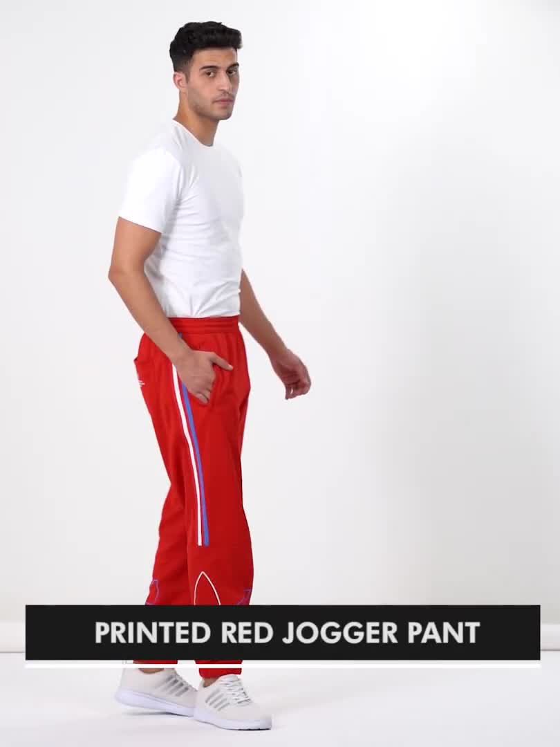 Red jogger sale pants men