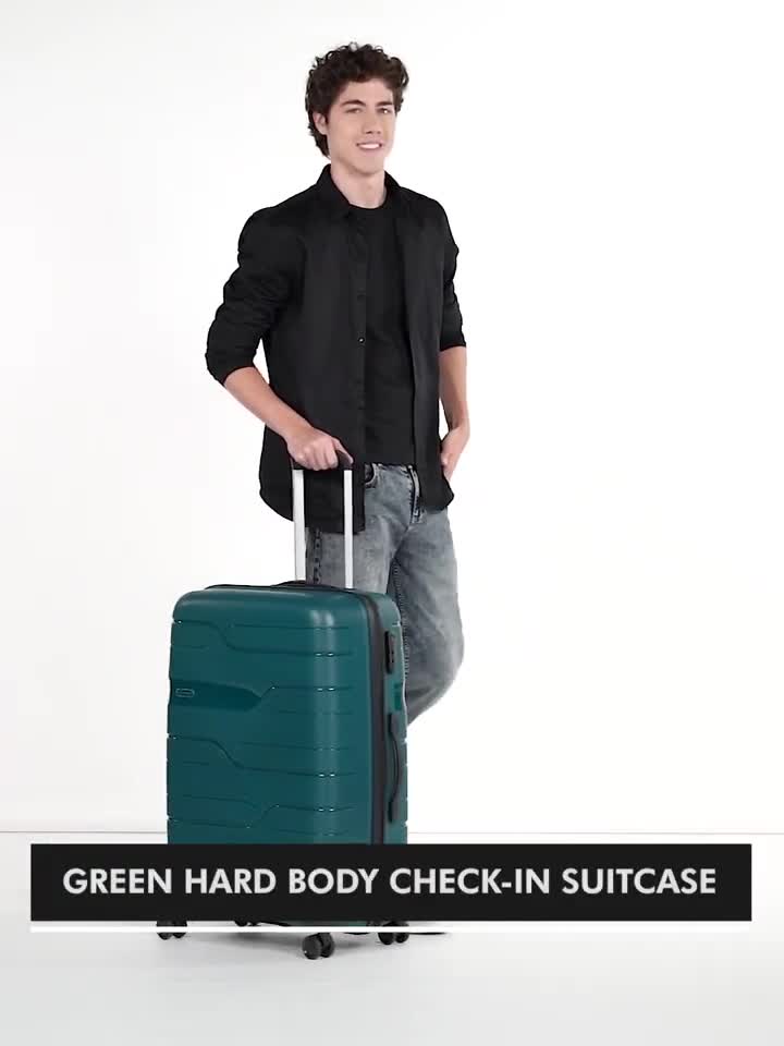 ARISTOCRAT WAVE STROLLY 360 LARGE DARK GREEN Check-in Suitcase 