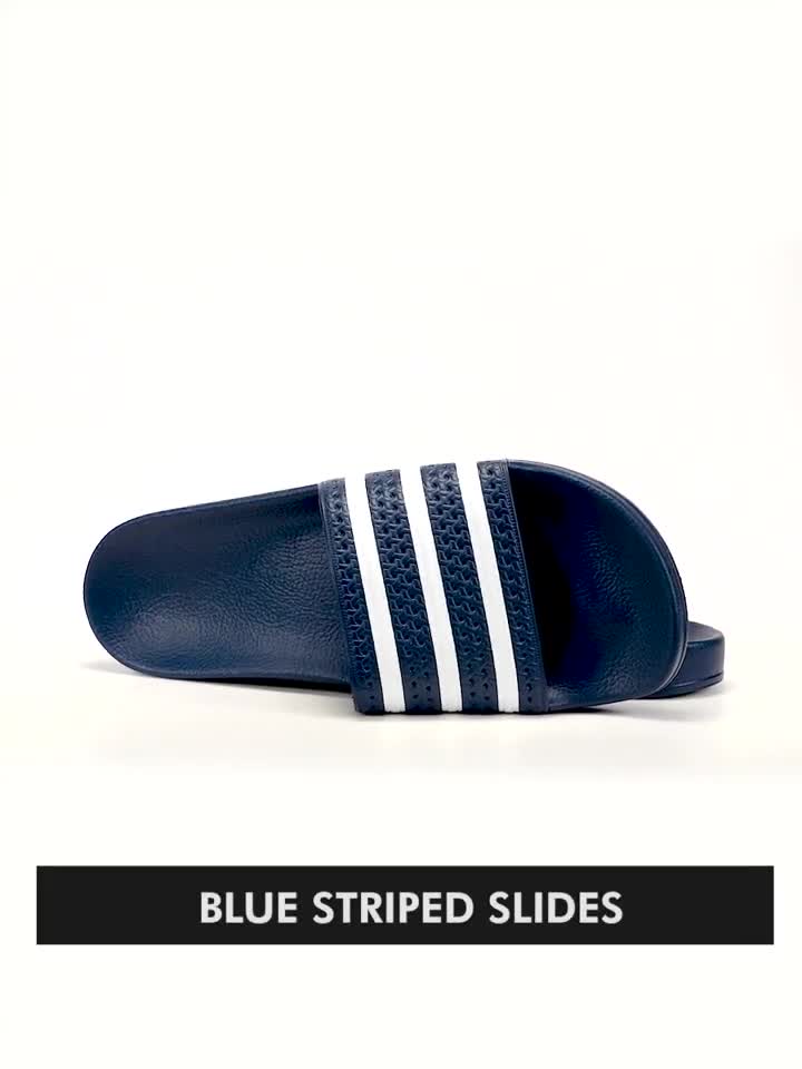 Mens blue adidas online slides