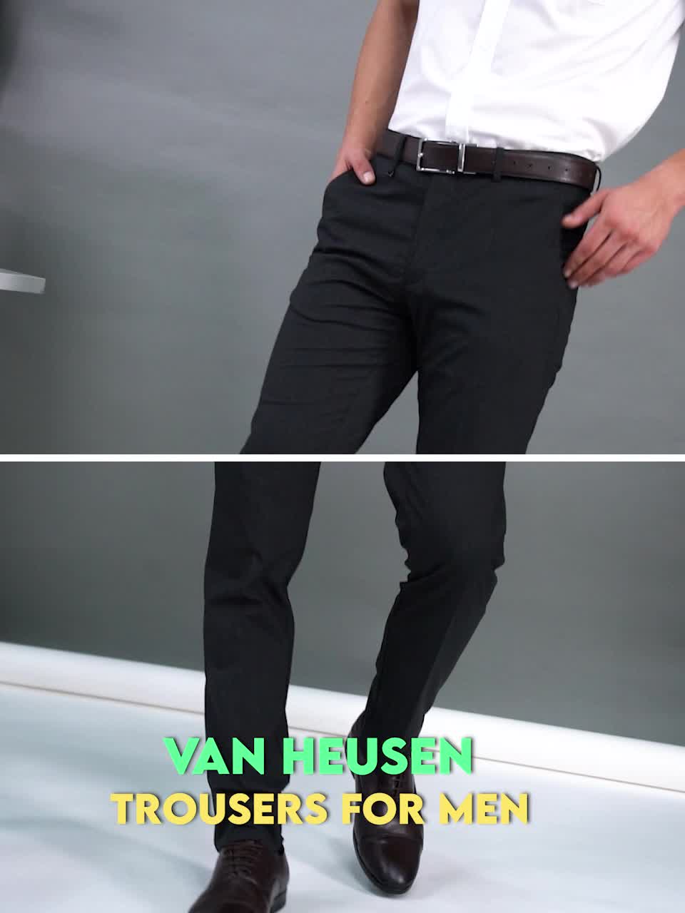 VAN HEUSEN Slim Fit Men Black Trousers - Buy VAN HEUSEN Slim Fit