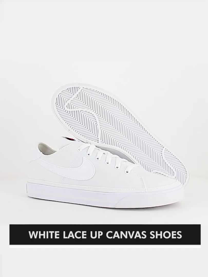 Nike white canvas sales sneakers