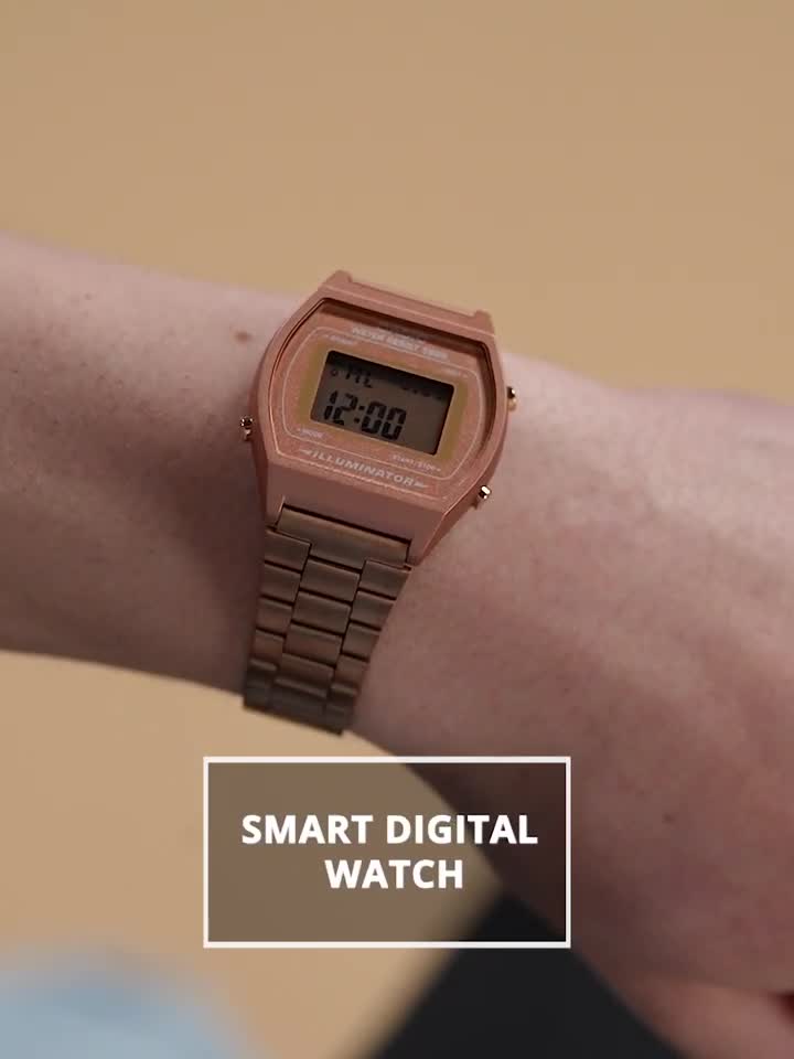 Casio digital shop watches rose gold