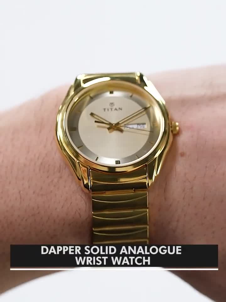 Titan gold wrist discount watch