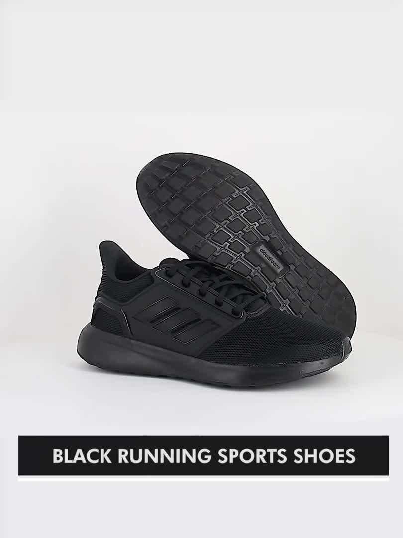 Adidas all black outlet running shoes