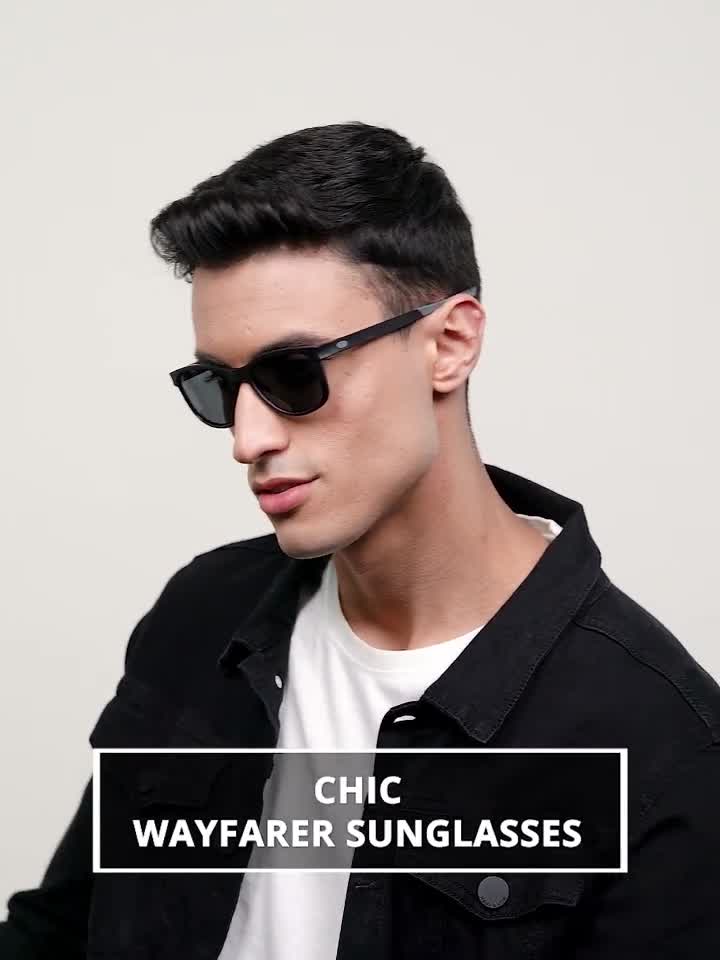 Black wayfarer hotsell sunglasses mens