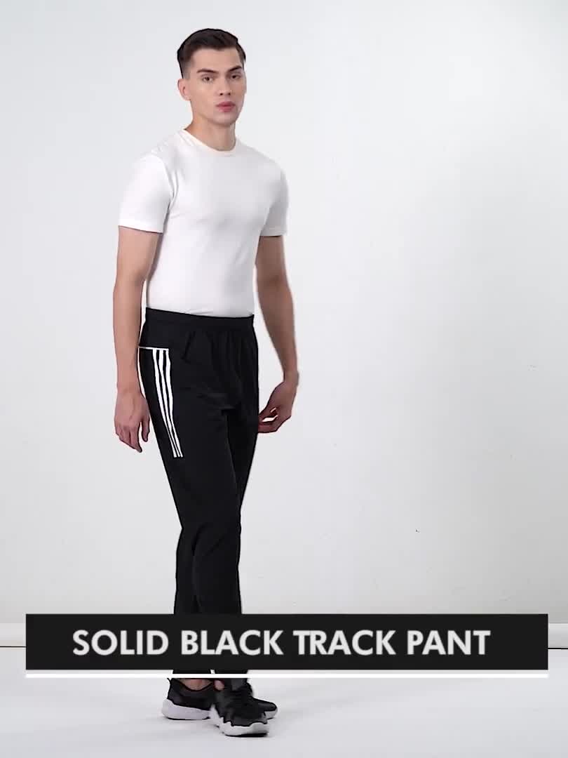 ADIDAS Solid Men Black Track Pants - Buy ADIDAS Solid Men Black Track Pants  Online at Best Prices in India