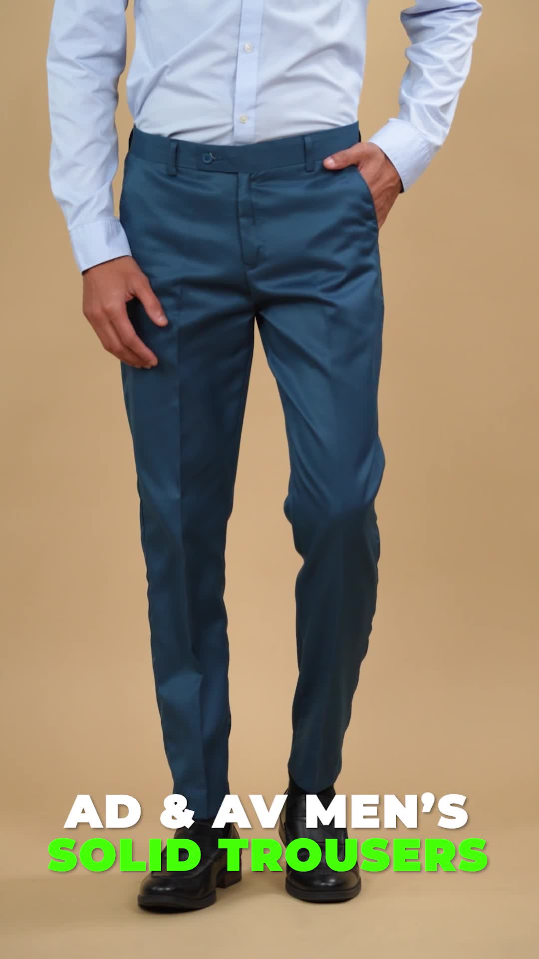 AD & AV Regular Fit Men Blue Trousers - Buy AD & AV Regular Fit