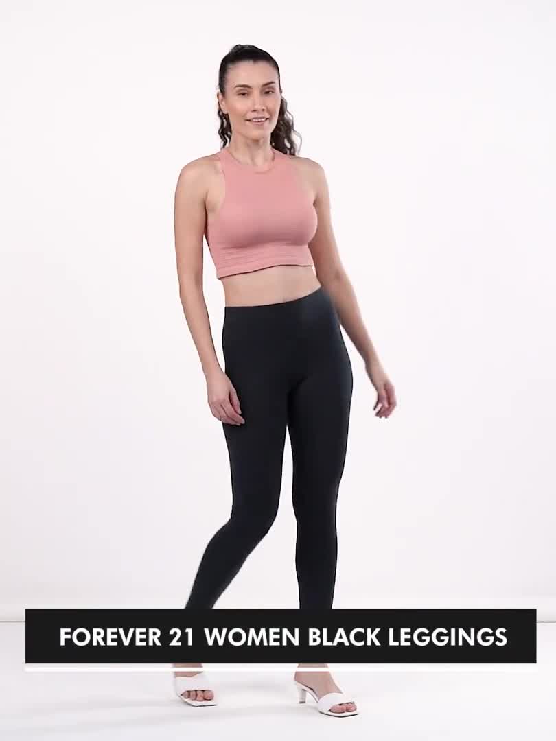 FOREVER 21 Women Black Leggings - Buy FOREVER 21 Women Black