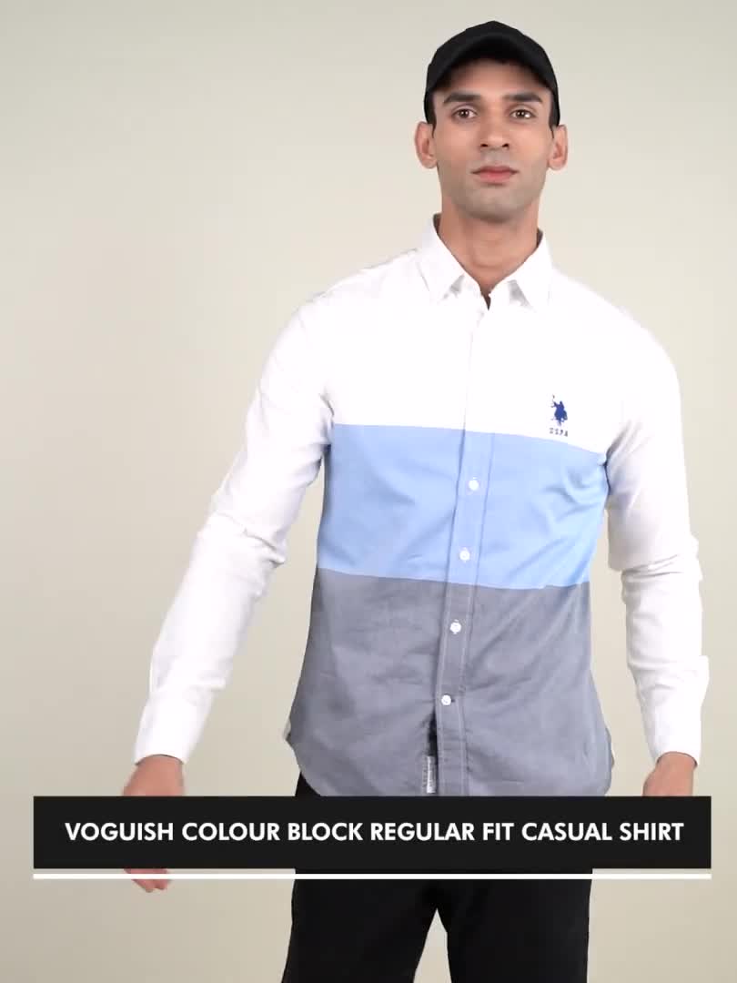 Mens Colour Block Casual Shirt