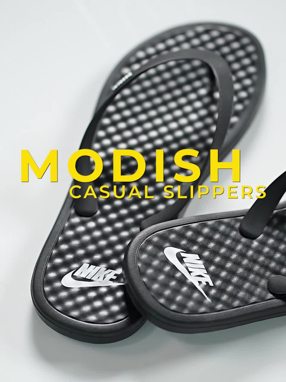 Nike mens discount flip flops black