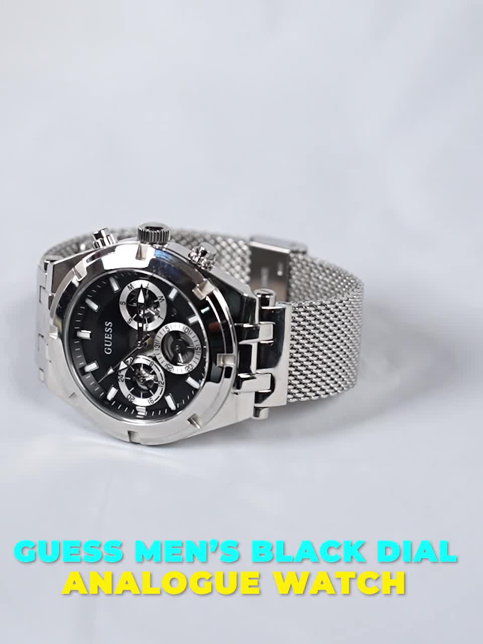 Guess black shop dial watch