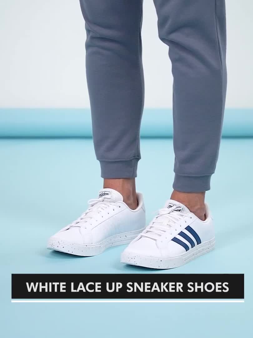 Adidas white cheap lace trainers