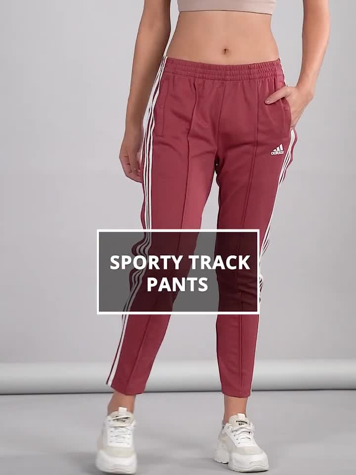 Burgundy adidas track pants sales womens