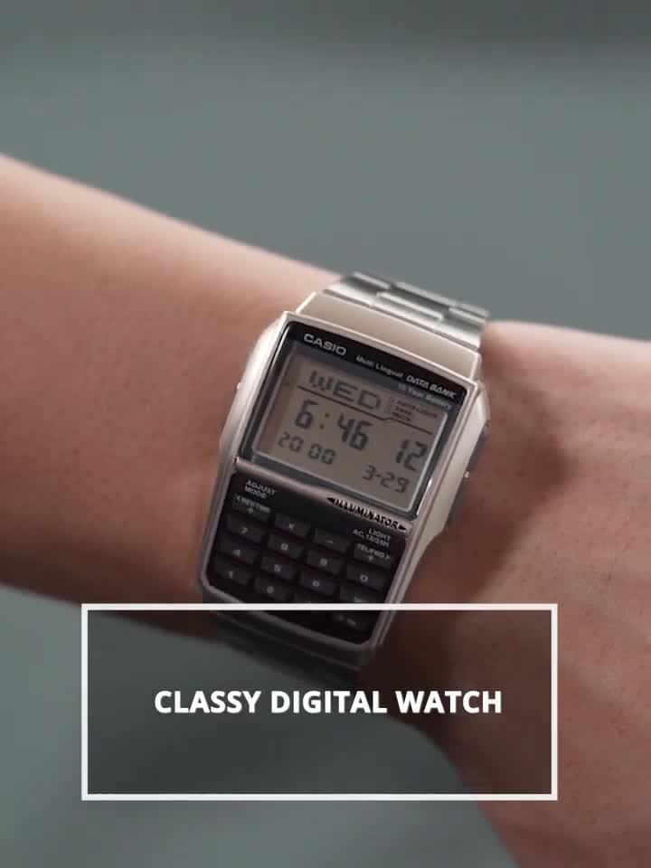 Casio calculator watch discount silver