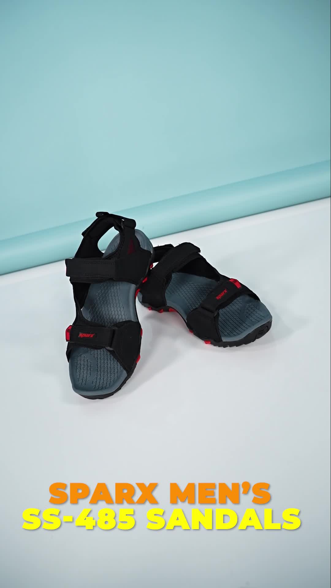 Sparx SS 485 Men Black Red Sports Sandals