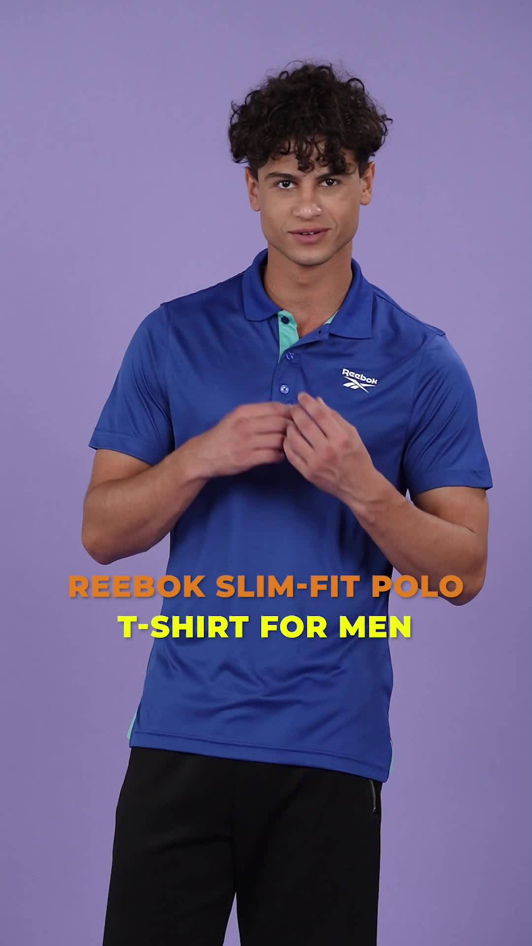 reebok polo shirts mens purple