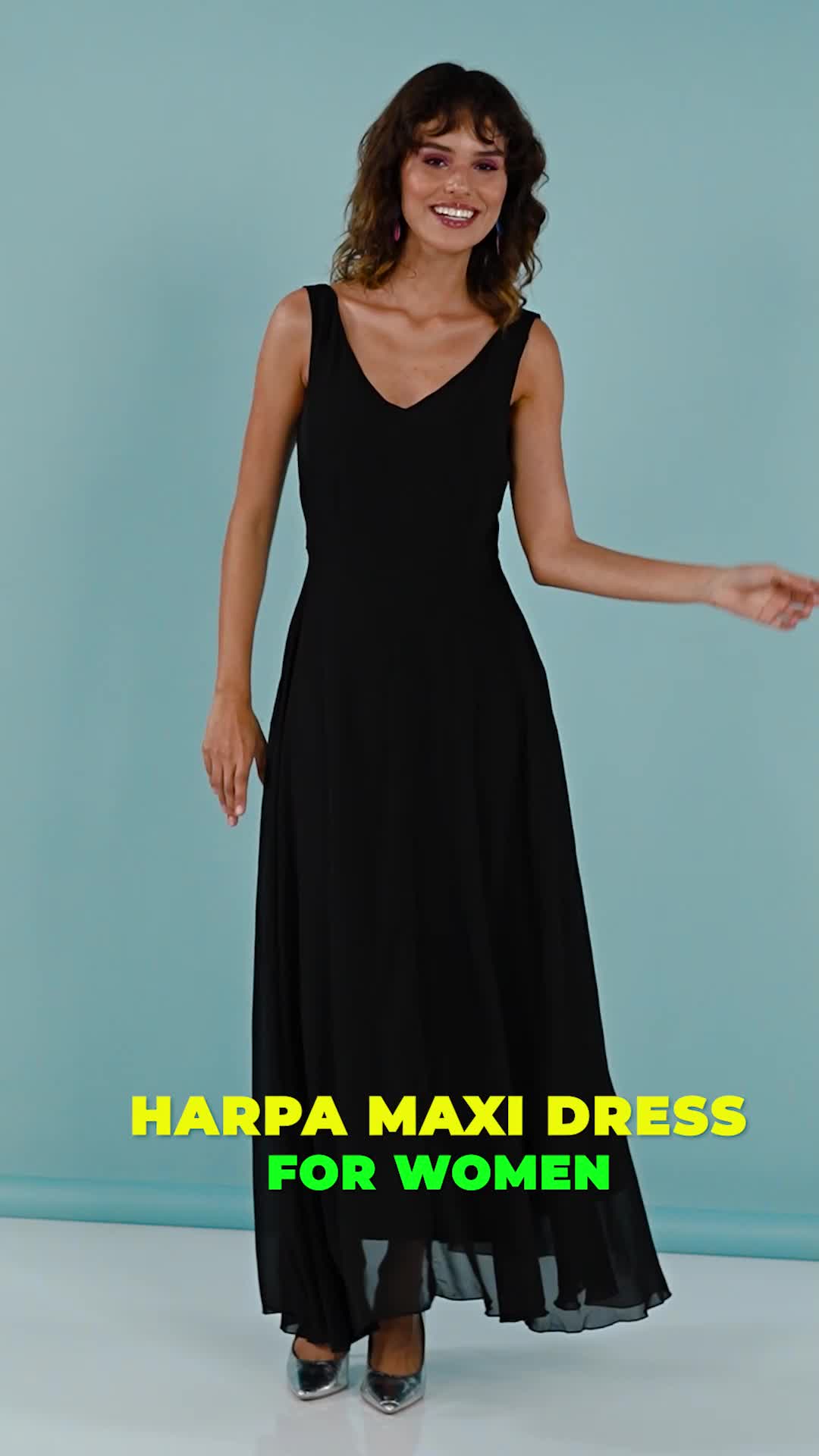 Harpa women's maxi black sale dress