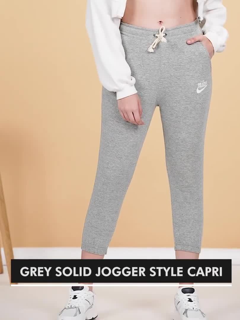 Women Grey Solid Capri