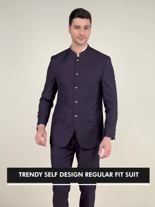 40% OFF on Louis Philippe Beige Regular Ultra Fit Self-Design Ethnic  Bandhgala Suit on Myntra