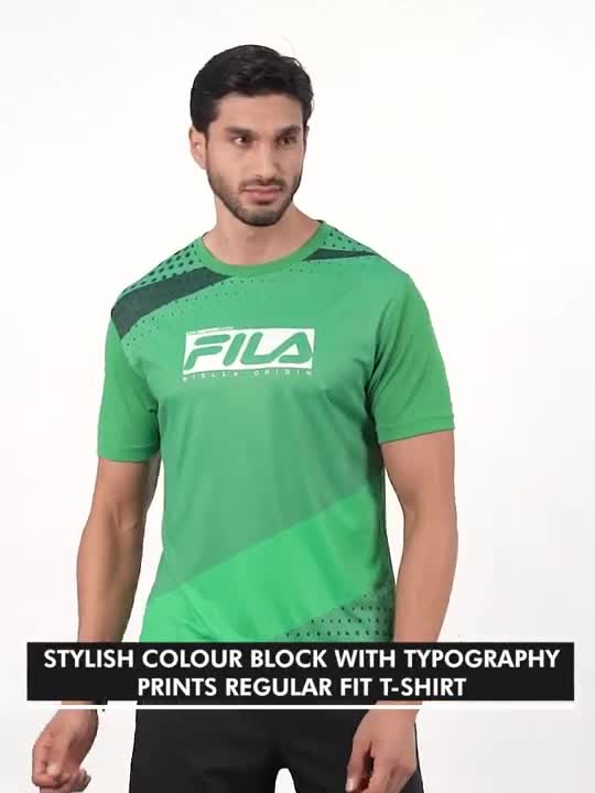 FILA Printed Men Round Neck Green T Shirt Buy FILA Printed Men