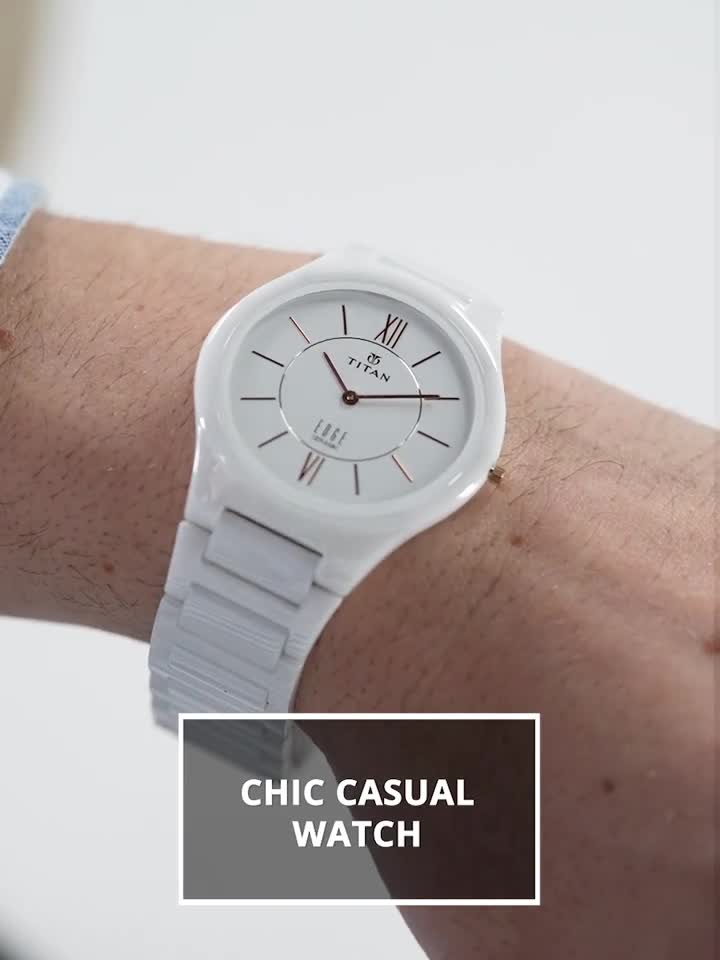 Titan ceramic white watch new arrivals