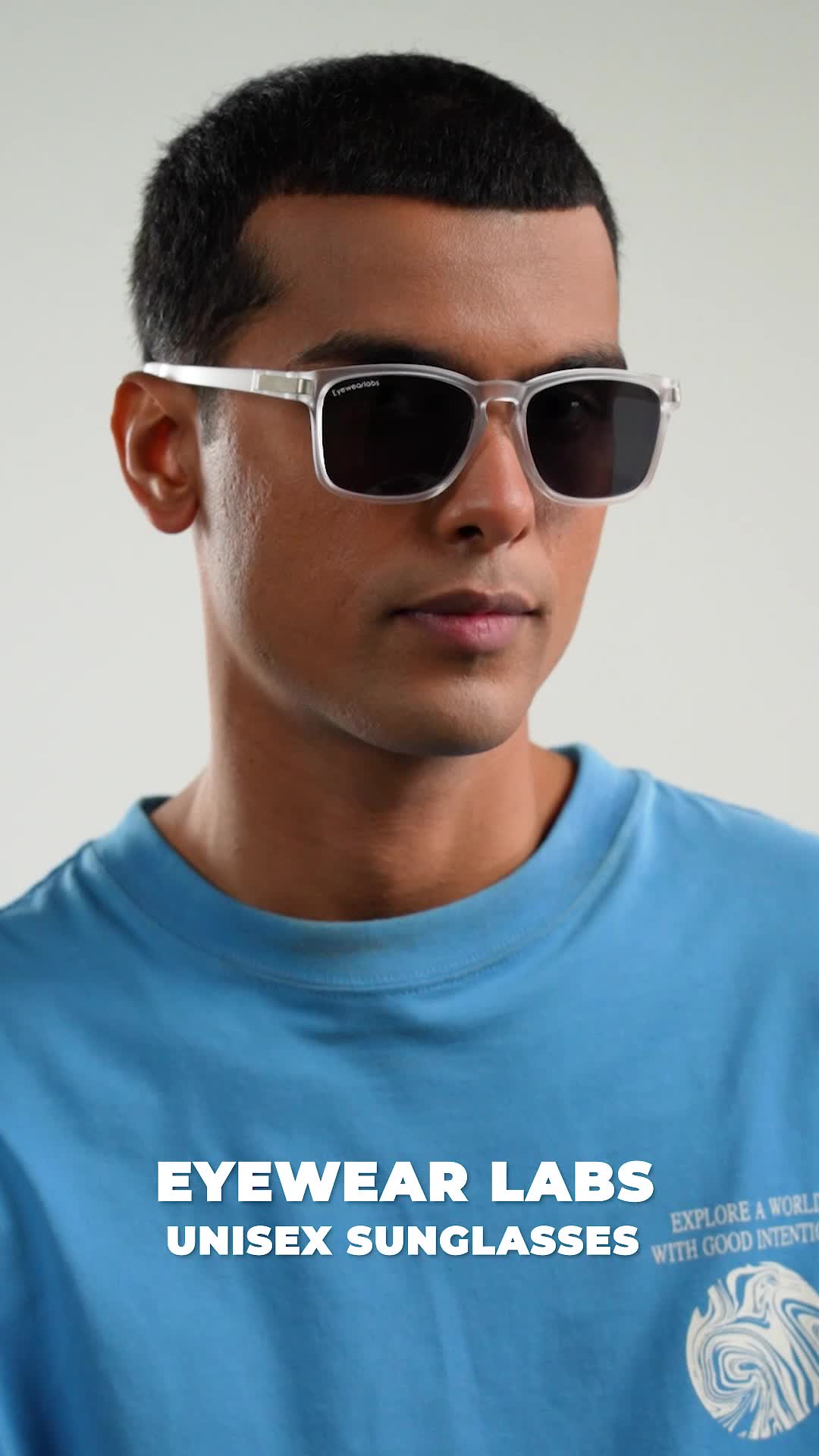 Buy Classic Crystal Blue Sunglasses for Men Online at Eyewearlabs