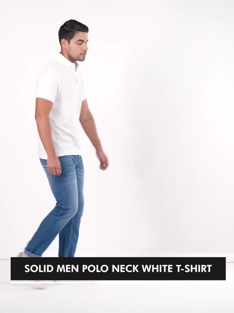 TOMMY HILFIGER Solid Men Polo Neck White T-Shirt - Buy TOMMY