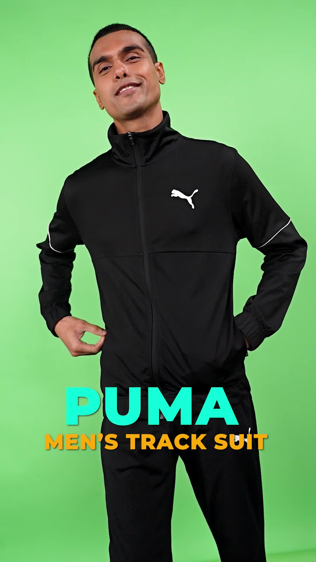 Puma black and green on sale tracksuit