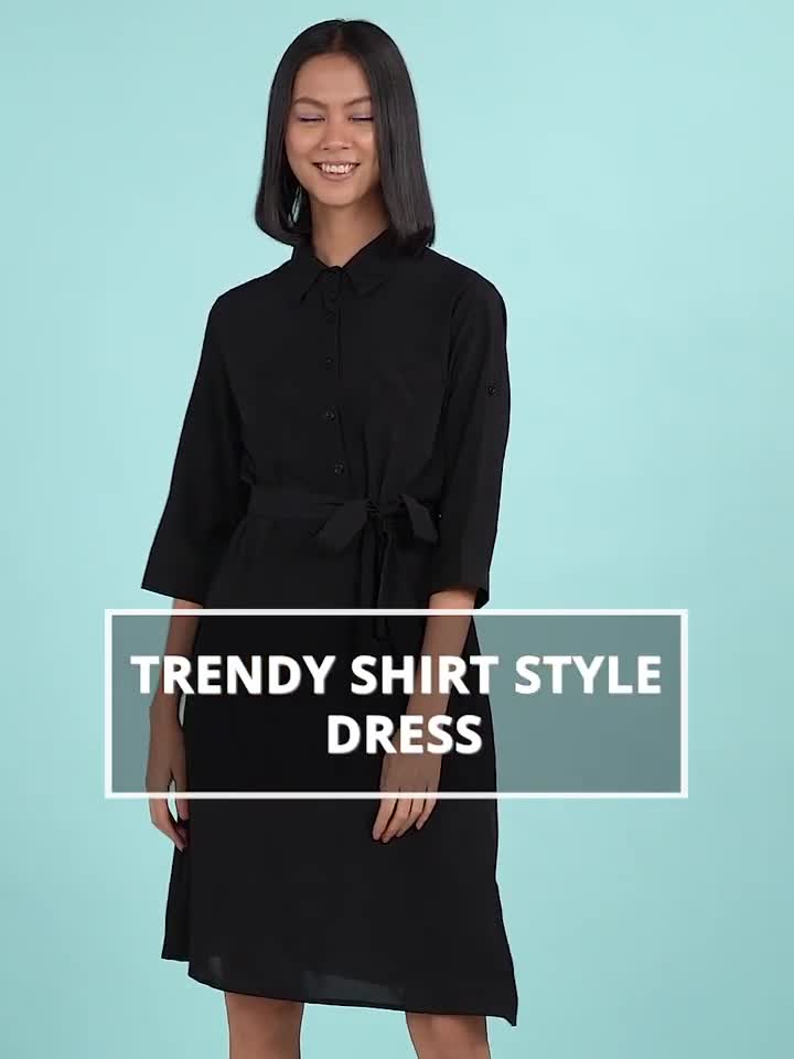 Urbanic Women Shirt Black Dress - Buy Urbanic Women Shirt Black Dress  Online at Best Prices in India