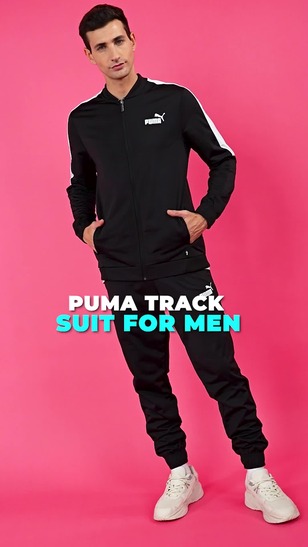 Pink puma hot sale tracksuit mens