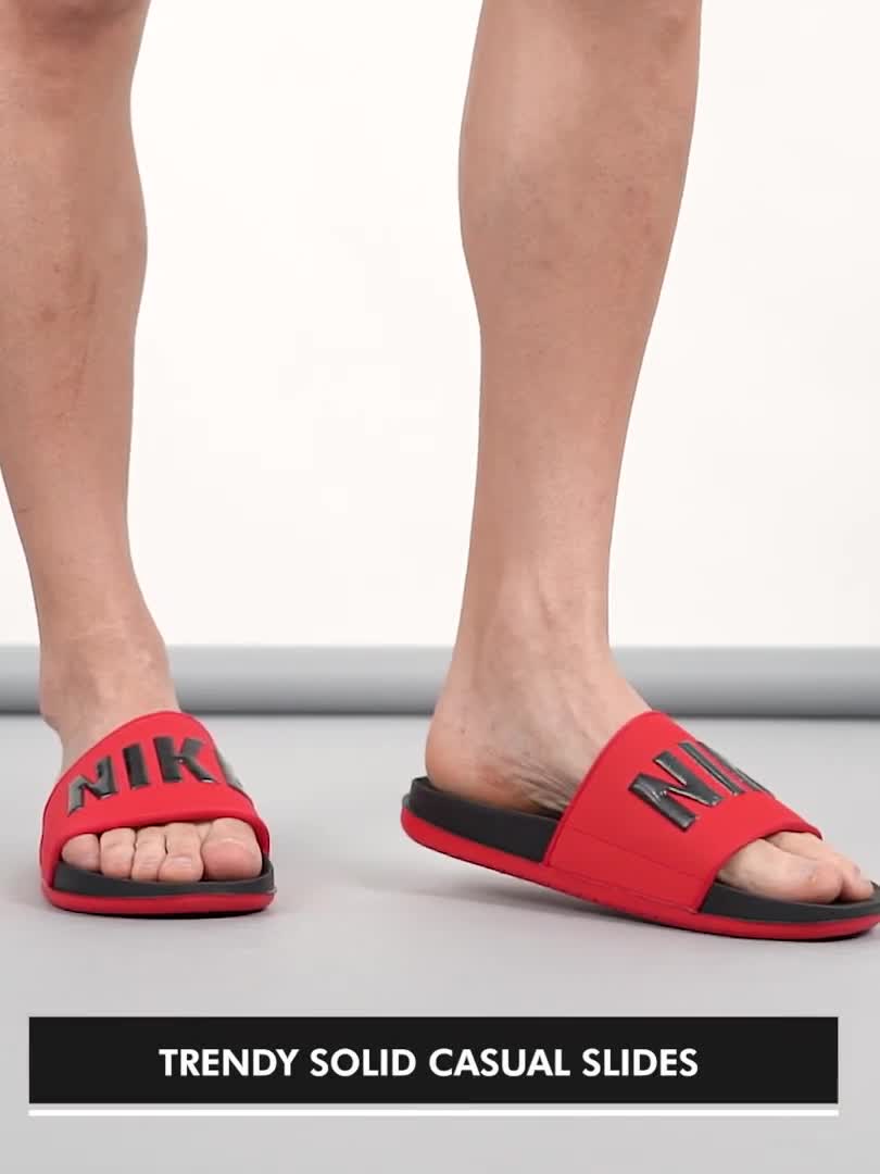 Red nike slides online mens