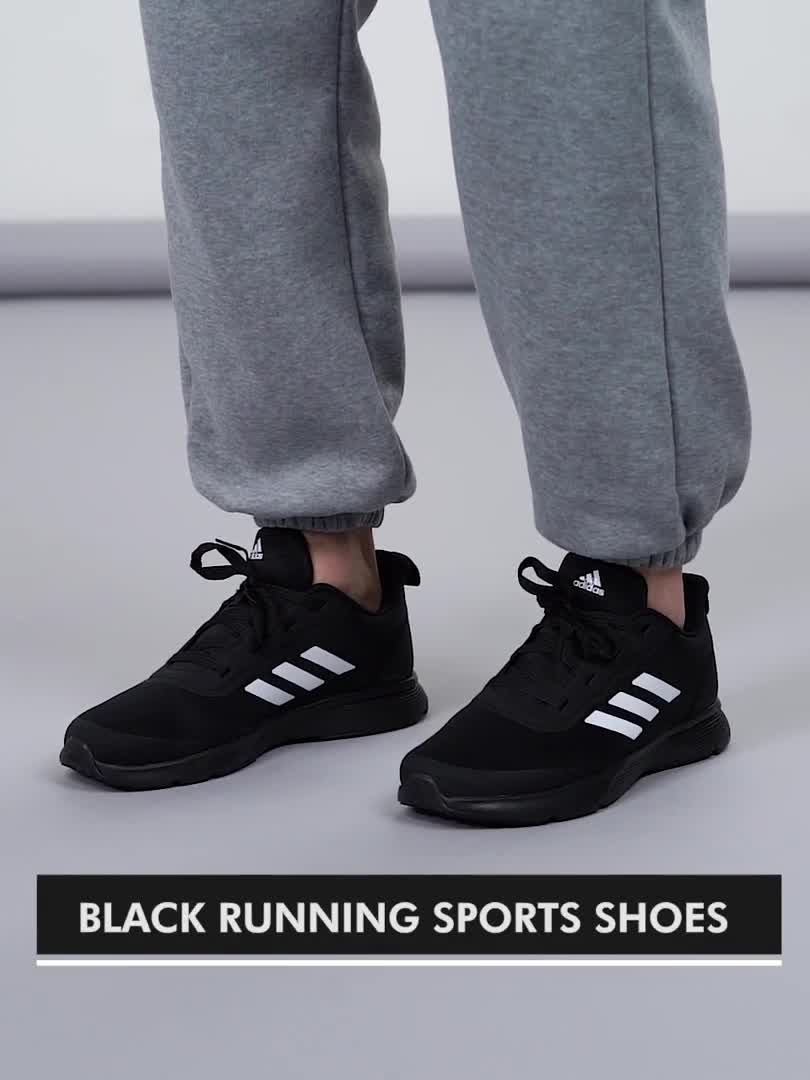 Adidas black cheap running shoes