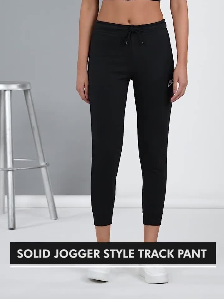 NIKE Solid Women Black Track Pants - Buy NIKE Solid Women Black