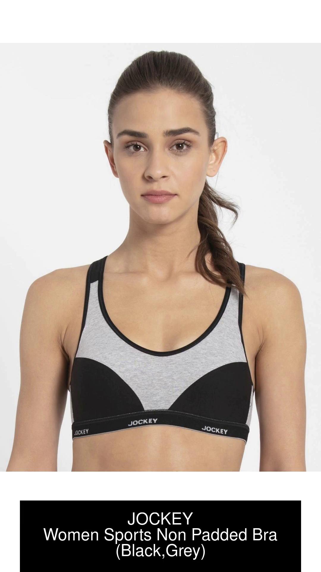 Cotton Non-padded Ladies Jockey Sports Bra, Grey And Black, Size: 32b at Rs  35/piece in Surat