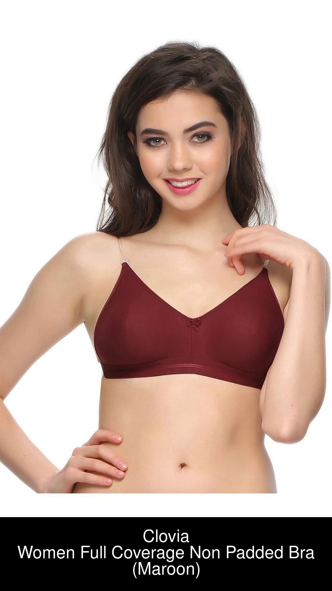 Clovia Cotton Rich Non-Wired T-Shirt Bra With Transparent Multiway Straps  Women Full Coverage Non Padded Bra - Buy Maroon Clovia Cotton Rich Non-Wired  T-Shirt Bra With Transparent Multiway Straps Women Full Coverage
