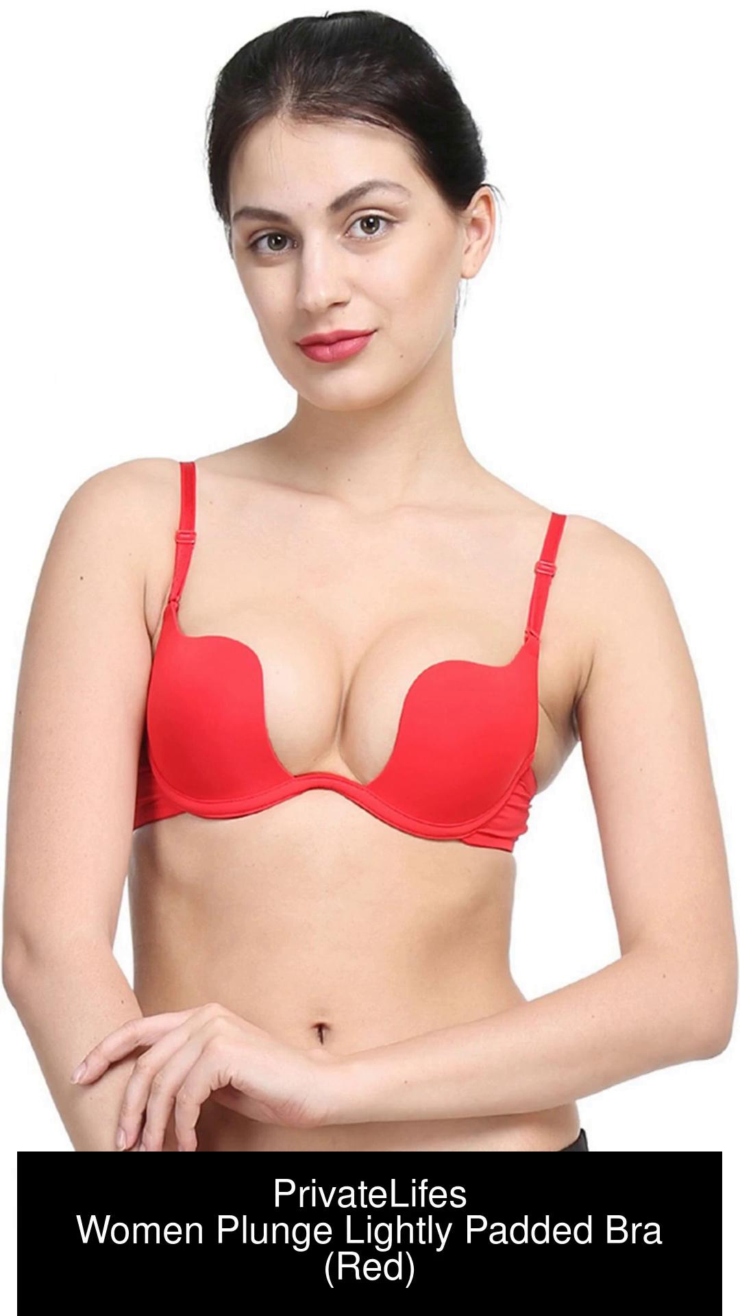 PrivateLifes Beautiful Fantastic Women Plunge Lightly Padded Bra - Buy Red  PrivateLifes Beautiful Fantastic Women Plunge Lightly Padded Bra Online at  Best Prices in India