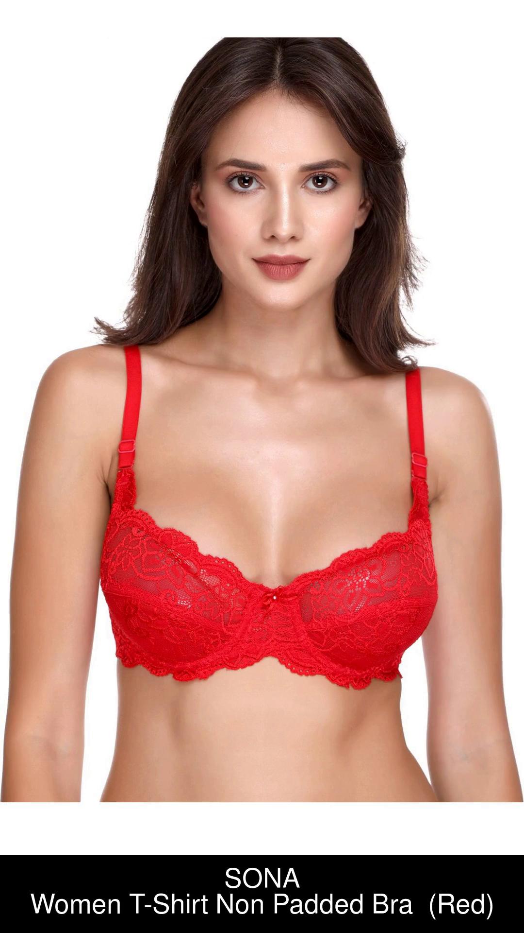 SONA Women T-Shirt Non Padded Bra - Buy Red SONA Women T-Shirt Non Padded  Bra Online at Best Prices in India