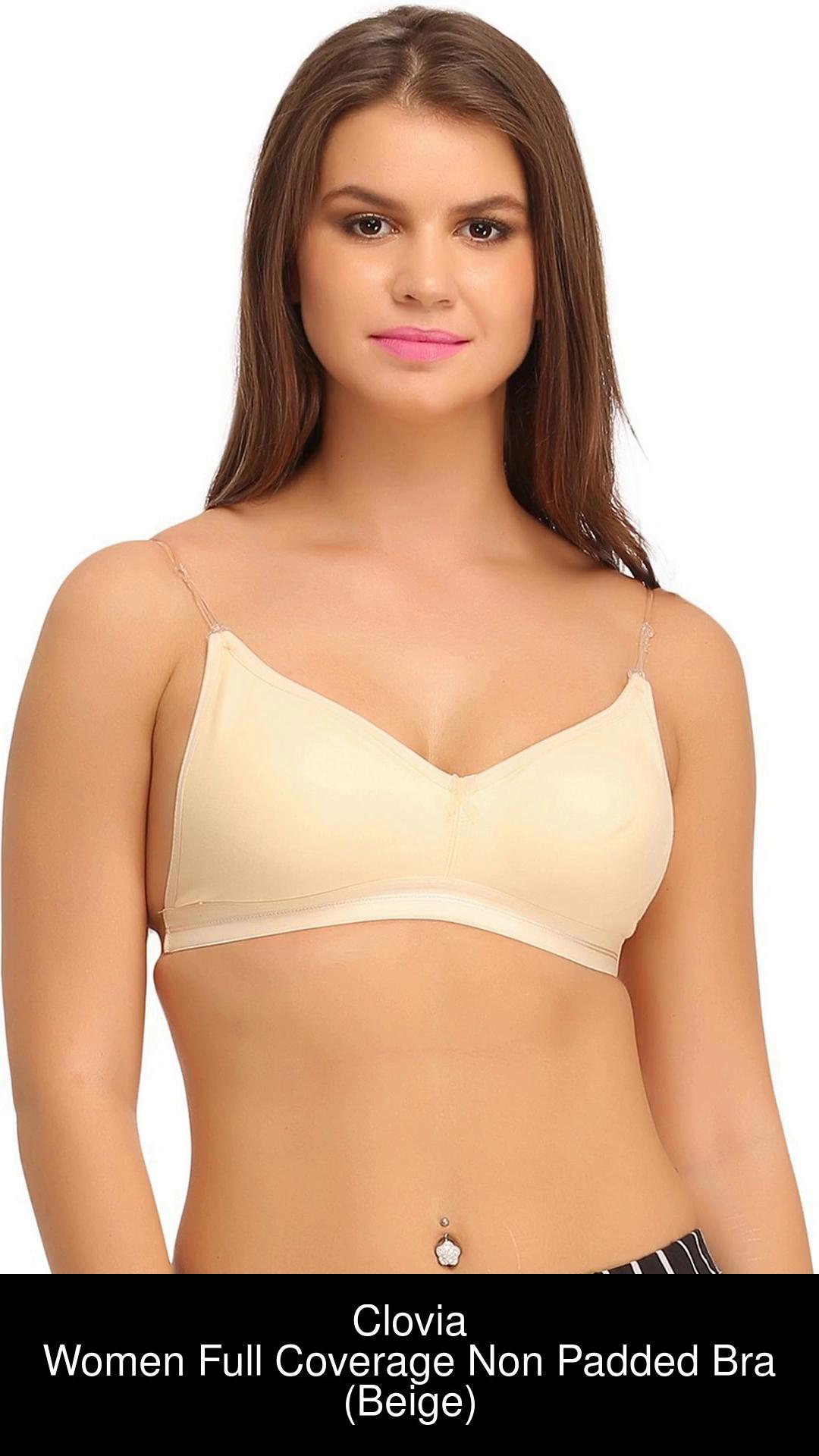 Clovia Cotton Rich Non-Wired T-Shirt Bra With Transparent Multiway Straps  Women Full Coverage Non Padded Bra