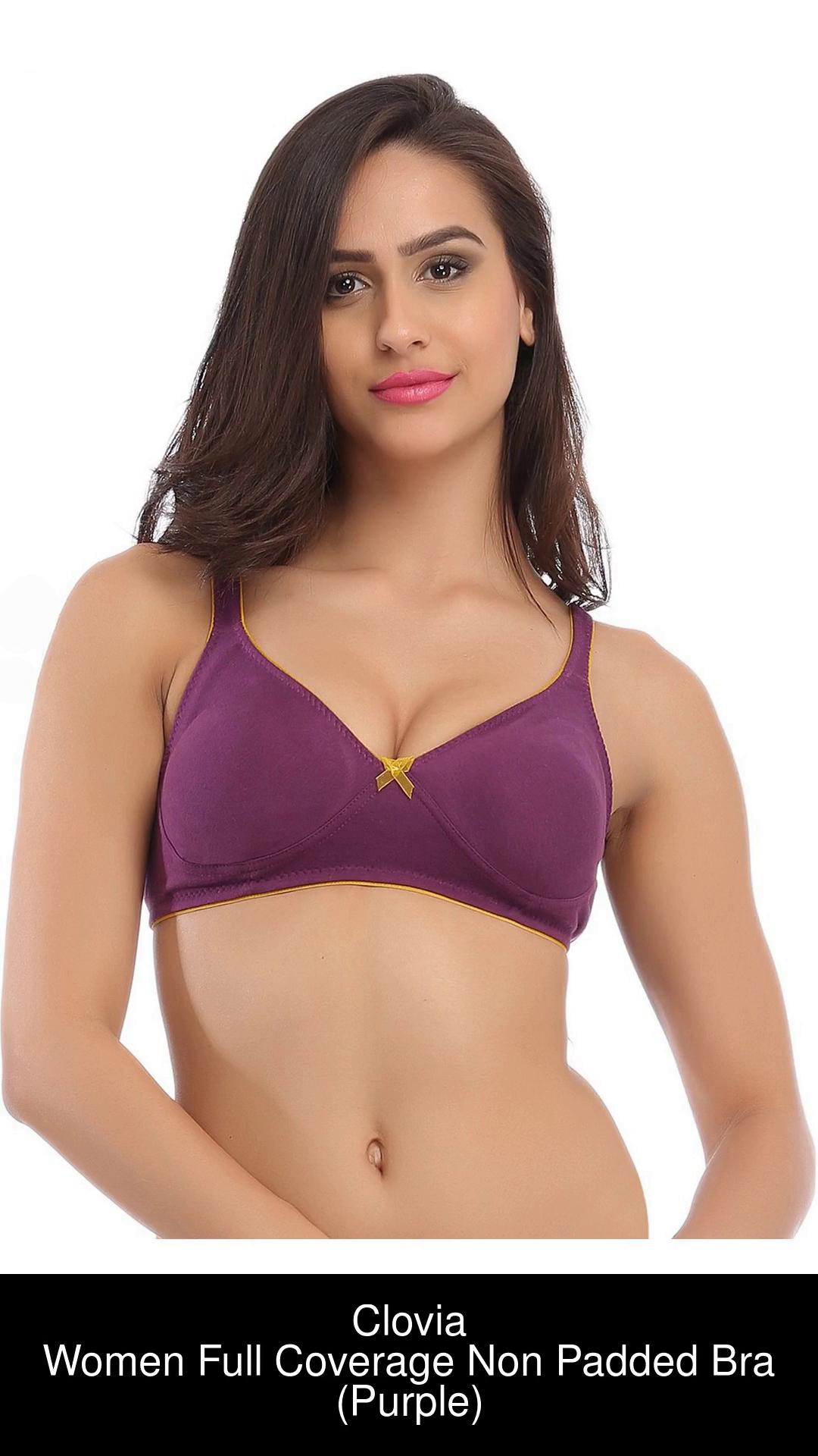 Buy Cotton Non-Padded Non-Wired Bra with Detachable Straps In Purple Online  India, Best Prices, COD - Clovia - BR0672P15