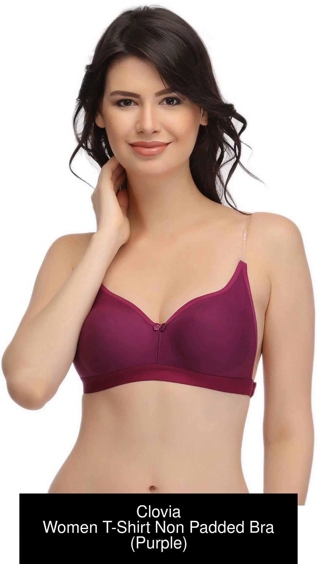 Poly Cotton Plain Womens Purple Transparent Strap Push Up Padded Bra, Size:  32-36 at Rs 142/piece in Delhi