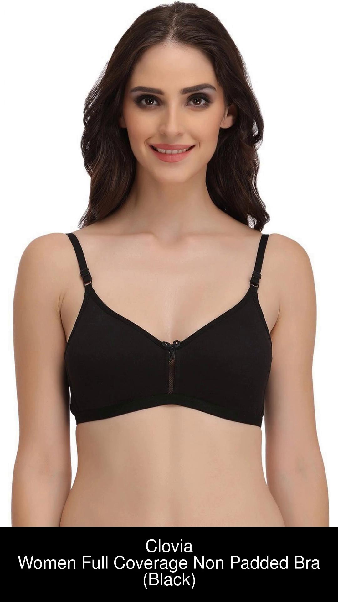 Buy Non-Padded Full Support Bra In Black - Cotton Rich - Women's Bra Online  India - BR0185Q13 | Clovia