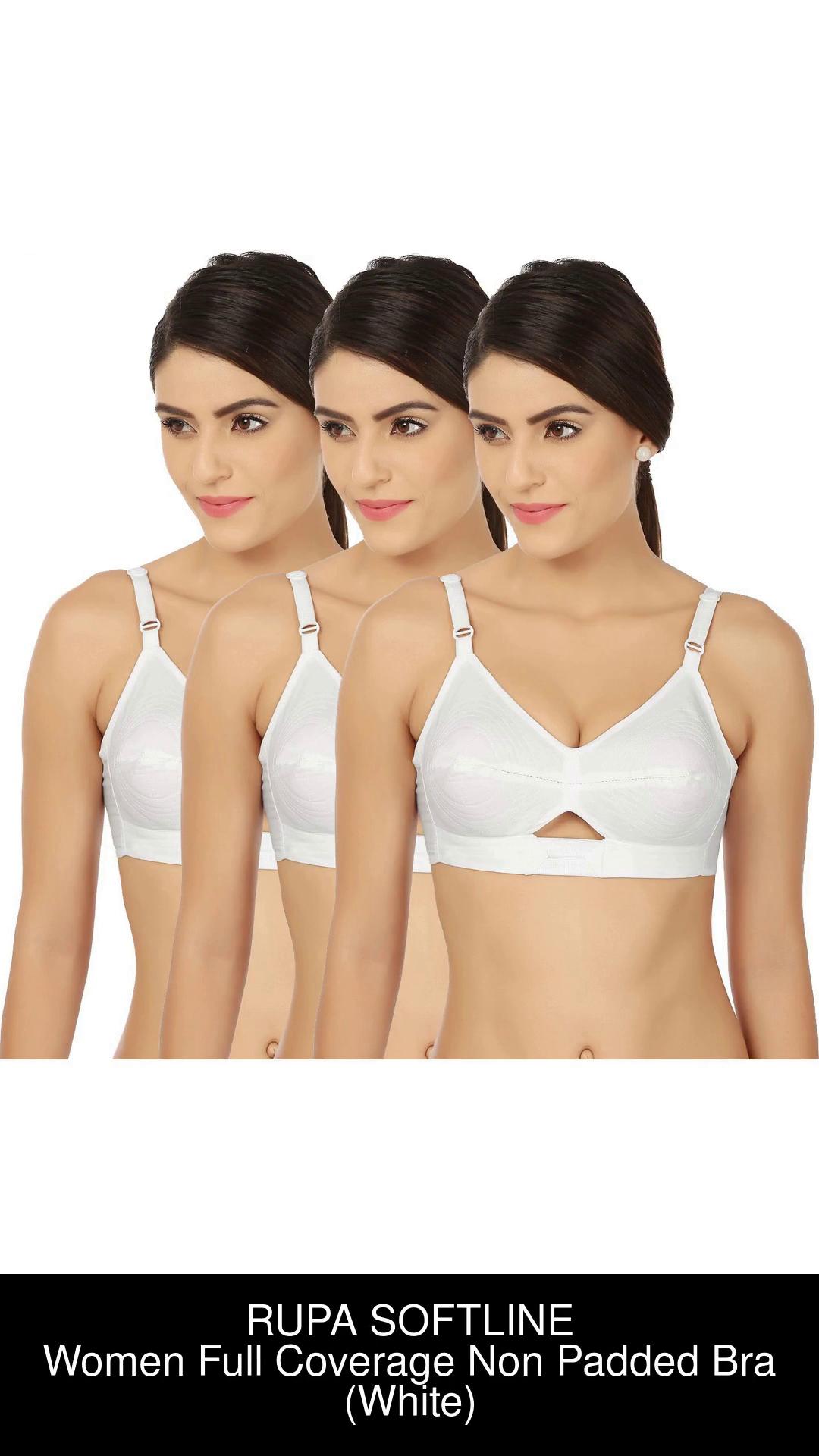 Buy Rupa Softline Butterfly 1012 Cotton Strap C-Cup Bra White (38C