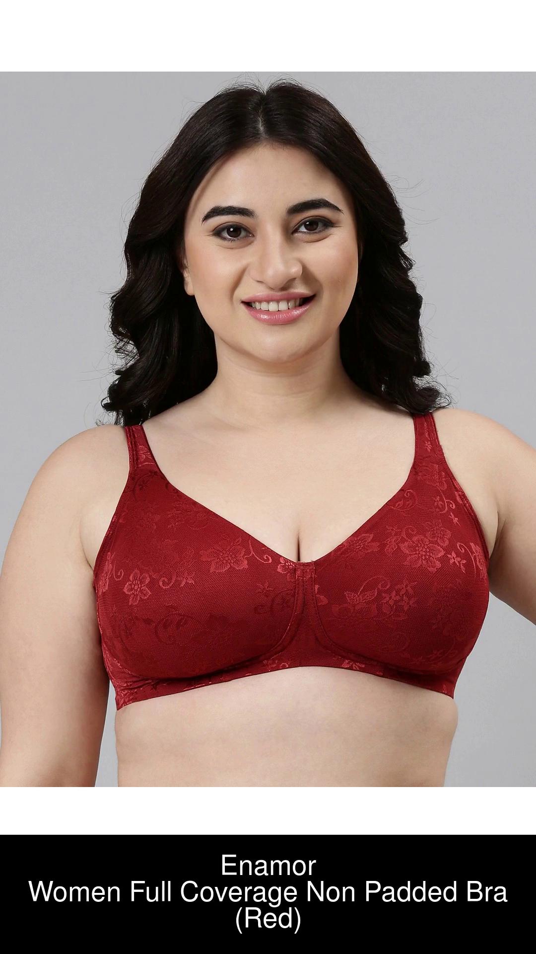Enamor F135 Full Support Lace Bra - High Coverage Non-Padded Wirefree - Red  34DD in Tirupur at best price by Skylamp Bra - Justdial