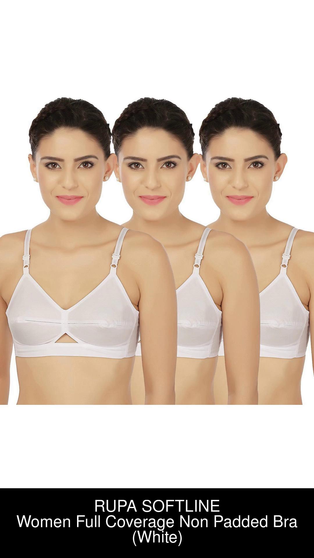Buy Rupa Softline Women's White Solid 100% Cotton Pack of 3 Non Padded  Cotton Bra Online at Best Prices in India - JioMart.