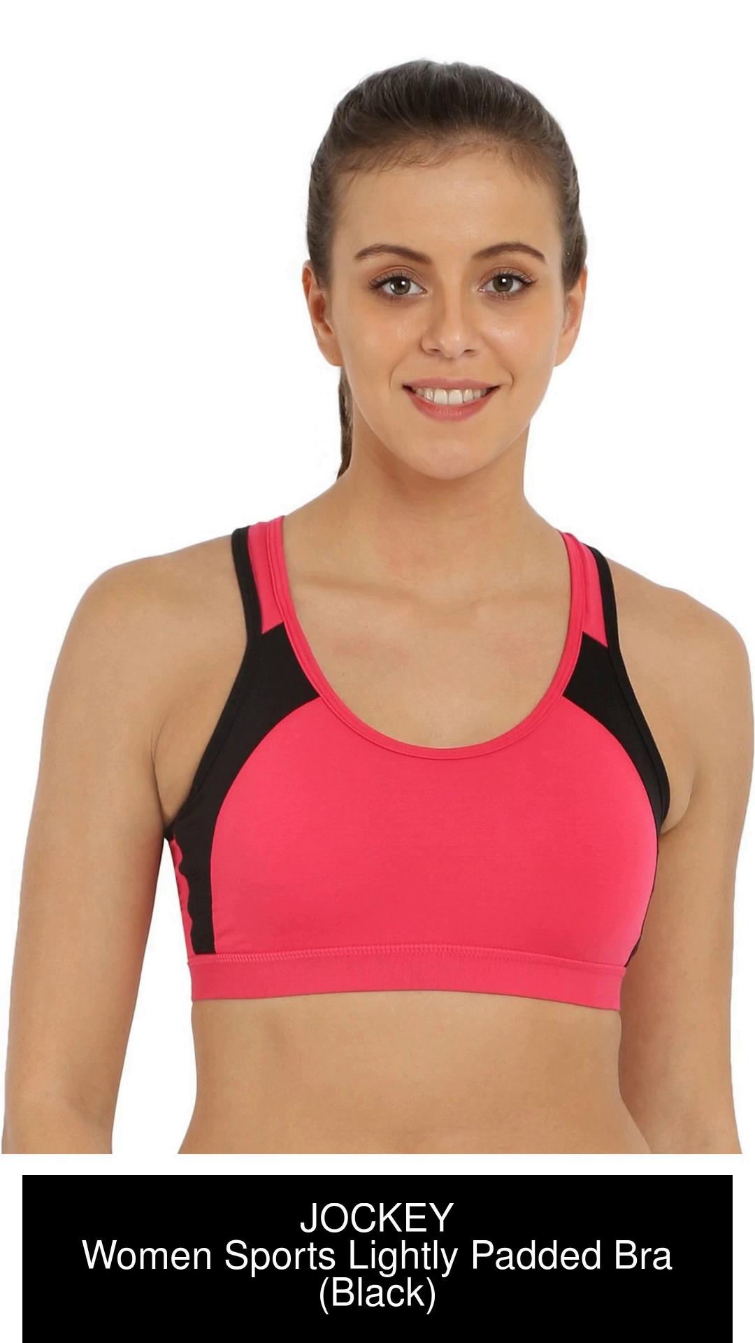 Women's Wirefree Padded Super Combed Cotton Elastane Stretch Full Coverage  Racer Back Styling Active Bra with Stay Fresh and Moisture Move Treatment 