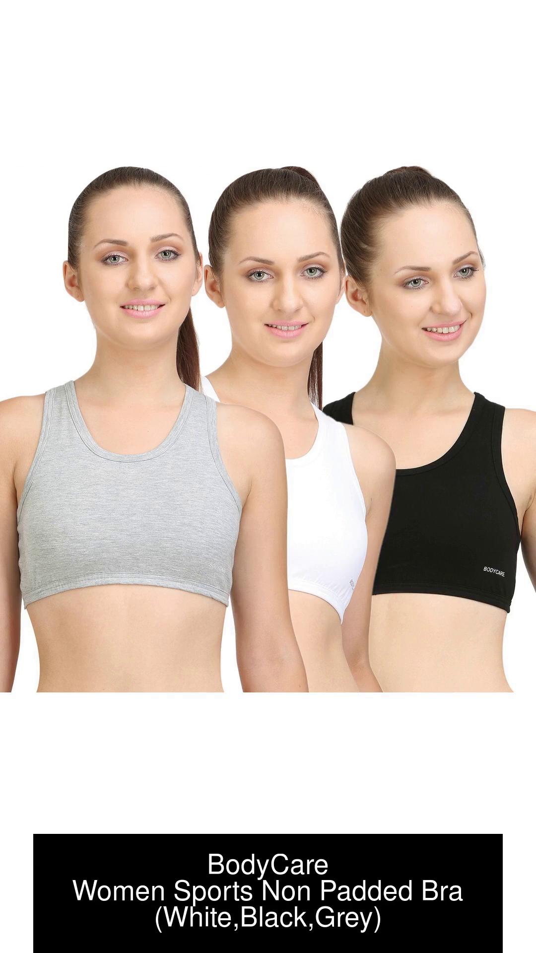 Buy Bodycare Sports Bra In Grey-Maroon-White Color (Pack of 3) - 32B Online
