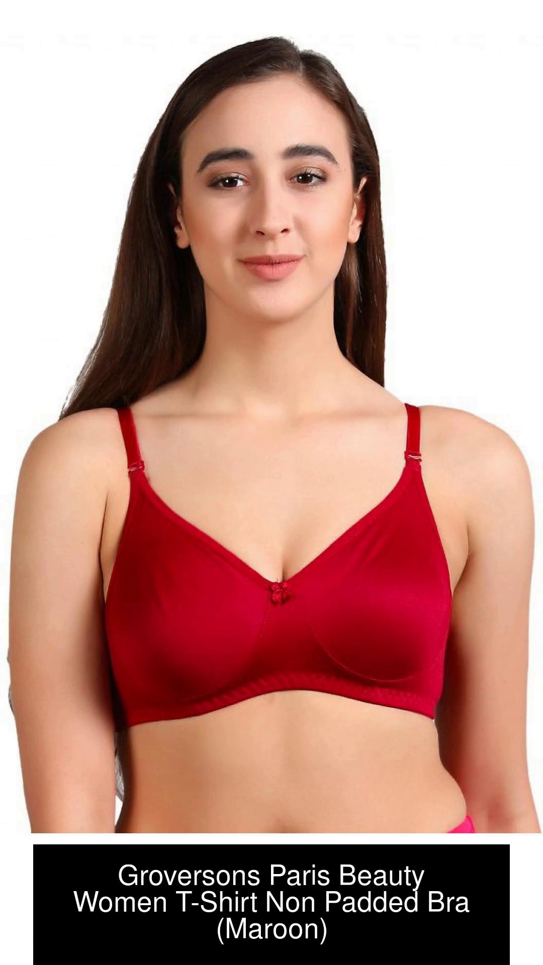 Groversons Paris Beauty by Groversons Paris Beauty Classic non padded non  wired high coverage T-shirt bra (Maroon) Women T-Shirt Non Padded Bra - Buy Groversons  Paris Beauty by Groversons Paris Beauty Classic