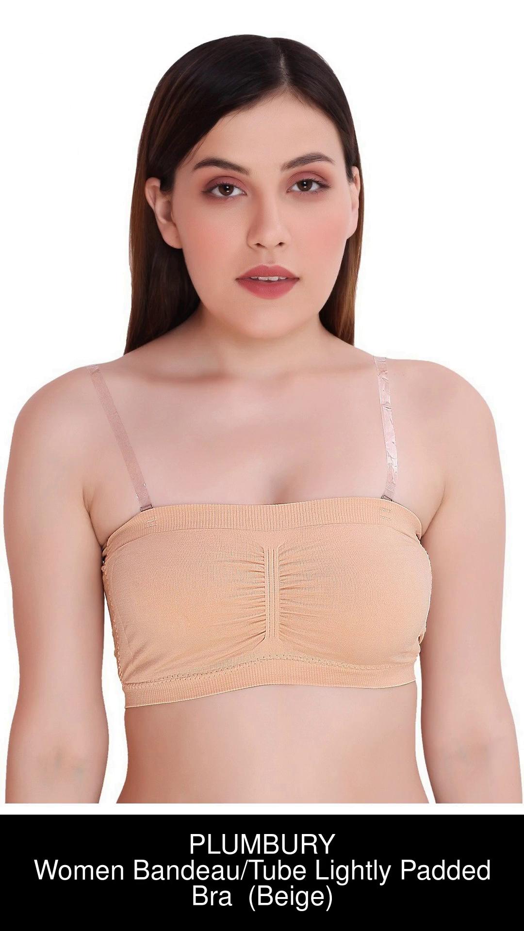 PLUMBURY NON PADDED STRAPLESS TUBE TOP BRA Women Bandeau/Tube Non Padded Bra  - Buy PLUMBURY NON PADDED STRAPLESS TUBE TOP BRA Women Bandeau/Tube Non  Padded Bra Online at Best Prices in India